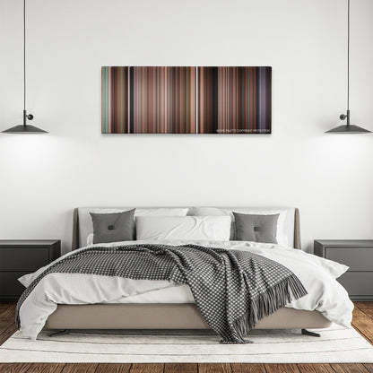Step Up 2 The Streets color palette canvas above a bed, between two black pendant lamps