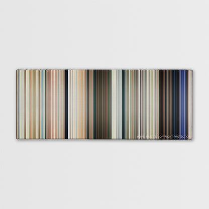Baywatch color palette canvas print: thousands of thin vertical stripes of color