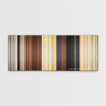 The Inbetweeners color palette canvas print: thousands of thin vertical stripes of color