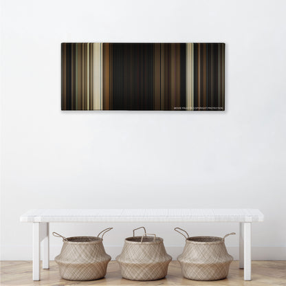Us color palette canvas above a white bench with three woven baskets