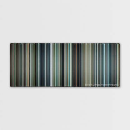 Man of Steel color palette canvas print: thousands of thin vertical stripes of color