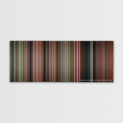 The Karate Kid color palette canvas print: thousands of thin vertical stripes of color