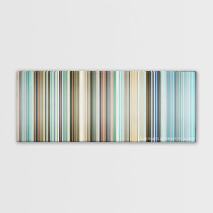 Porco Rosso color palette canvas print: thousands of thin vertical stripes of color