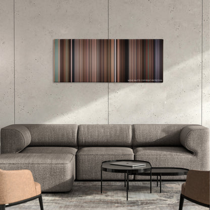 Step Up 2 The Streets color palette canvas on a concrete wall above a gray sectional sofa