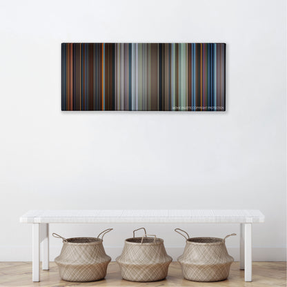 Star Trek IV: The Voyage Home color palette canvas above a white bench with three woven baskets