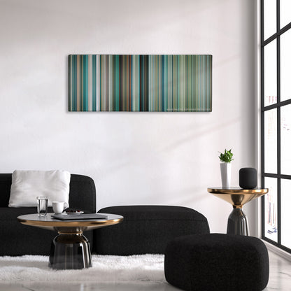 Transformers: Dark of the Moon color palette canvas above a black sofa with a gold-topped table