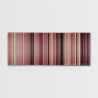 Mean Girls color palette canvas print: thousands of thin vertical stripes of color