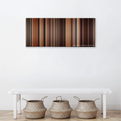 Jack and Jill color palette canvas above a white bench with three woven baskets
