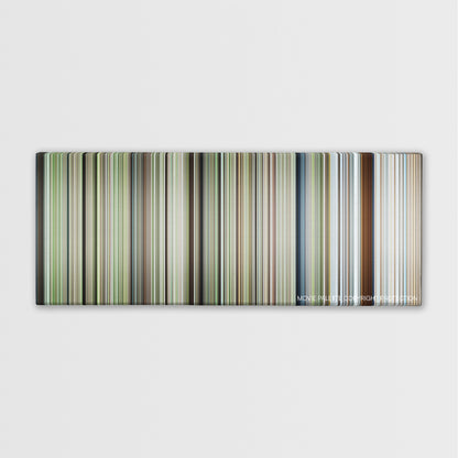 Spring, Summer, Fall, Winter... and Spring color palette canvas print: thousands of thin vertical stripes of color