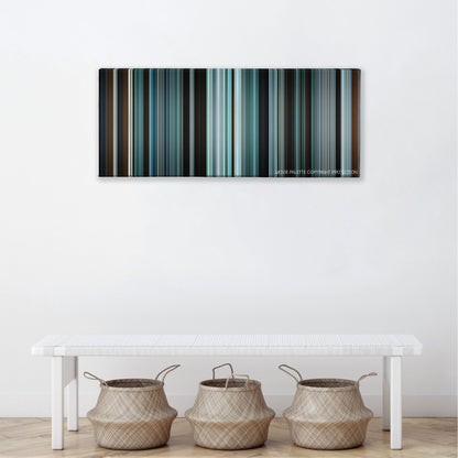 Centurion color palette canvas above a white bench with three woven baskets