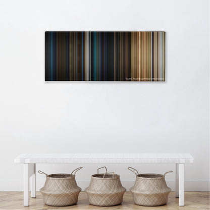 The BFG color palette canvas above a white bench with three woven baskets