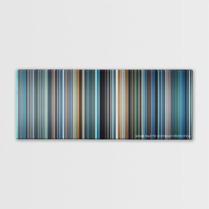 The Weather Man color palette canvas print: thousands of thin vertical stripes of color