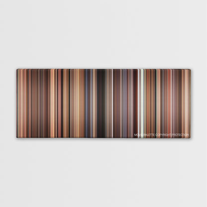 Mona Lisa Smile color palette canvas print: thousands of thin vertical stripes of color