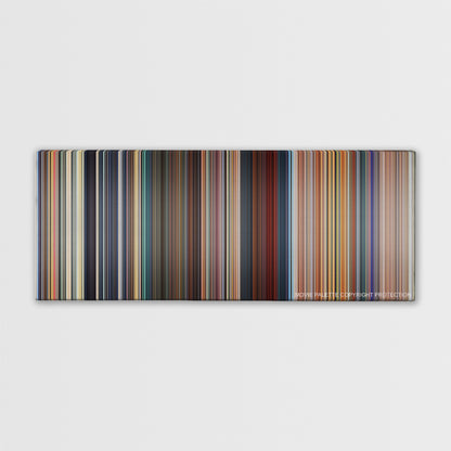 Megamind color palette canvas print: thousands of thin vertical stripes of color