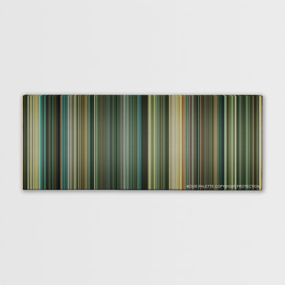 Transporter 3 color palette canvas print: thousands of thin vertical stripes of color