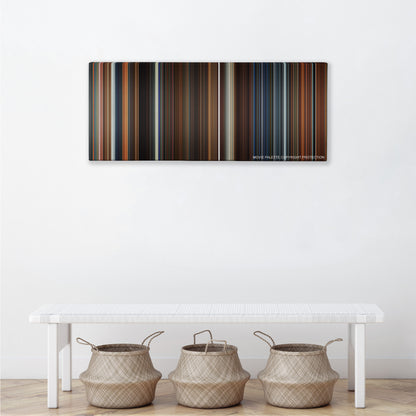 Ant-Man color palette canvas above a white bench with three woven baskets