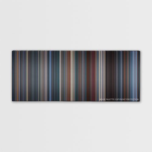 Demolition Man color palette canvas print: thousands of thin vertical stripes of color
