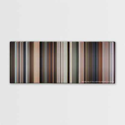 Crazy Rich Asians color palette canvas print: thousands of thin vertical stripes of color
