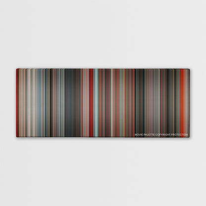 Total Recall color palette canvas print: thousands of thin vertical stripes of color