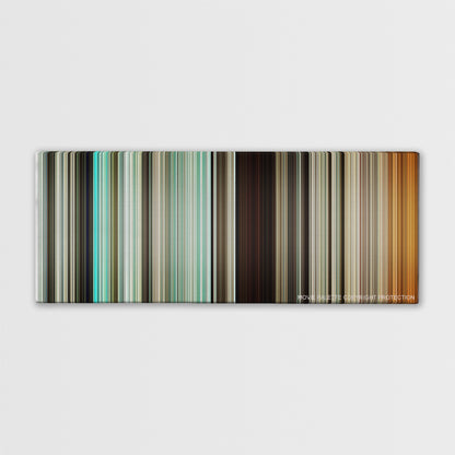 Three Kings movie barcode canvas print, the whole film as stripes of color