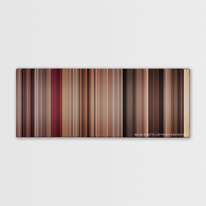 27 Dresses color palette canvas print: thousands of thin vertical stripes of color