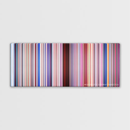 Neon Genesis Evangelion: The End of Evangelion color palette canvas print: thousands of thin vertical stripes of color
