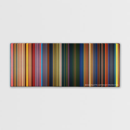 The Princess and the Frog color palette canvas print: thousands of thin vertical stripes of color