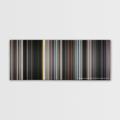 Iron Man color palette canvas print: thousands of thin vertical stripes of color