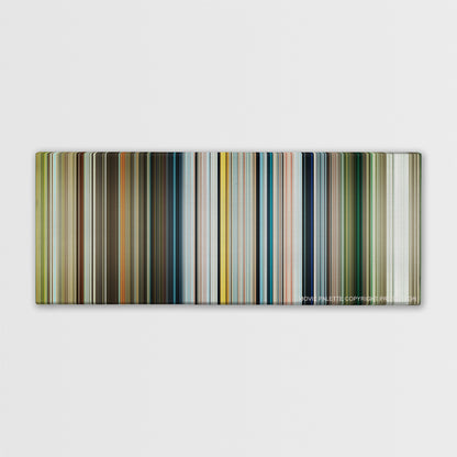 Life of Pi color palette canvas print: thousands of thin vertical stripes of color