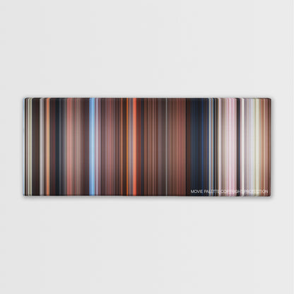 Far and Away color palette canvas print: thousands of thin vertical stripes of color