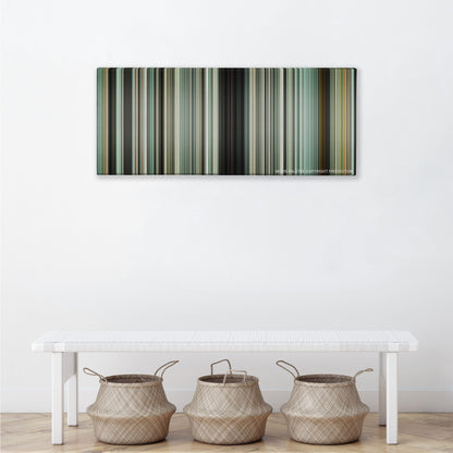American Sniper color palette canvas above a white bench with three woven baskets