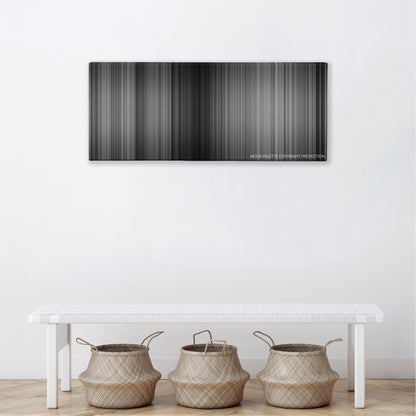The Wages of Fear color palette canvas above a white bench with three woven baskets