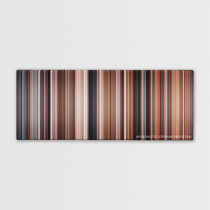 The Adventures of Priscilla, Queen of the Desert color palette canvas print: thousands of thin vertical stripes of color