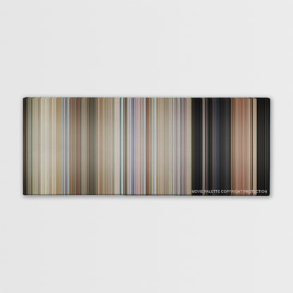 One Flew Over the Cuckoo's Nest color palette canvas print: thousands of thin vertical stripes of color