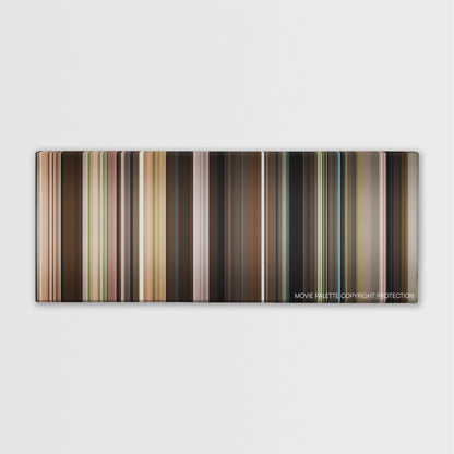 Sling Blade color palette canvas print: thousands of thin vertical stripes of color