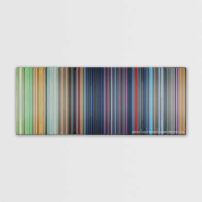 One Hundred and One Dalmatians color palette canvas print: thousands of thin vertical stripes of color