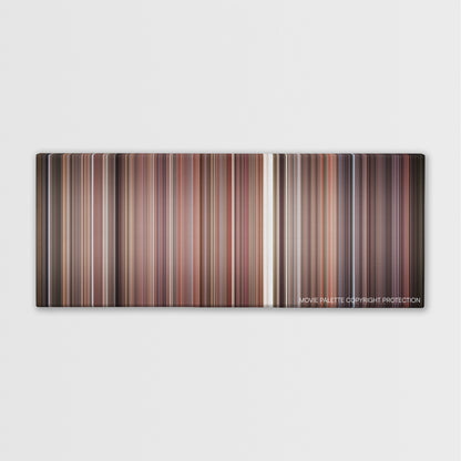 Empire Records color palette canvas print: thousands of thin vertical stripes of color