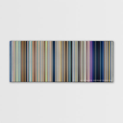 Your Name. color palette canvas print: thousands of thin vertical stripes of color