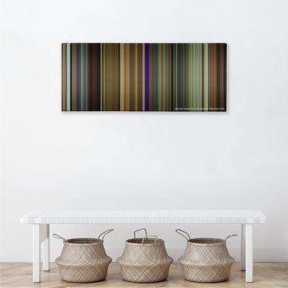 The Hangover Part II color palette canvas above a white bench with three woven baskets