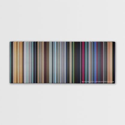 Monsters vs. Aliens color palette canvas print: thousands of thin vertical stripes of color