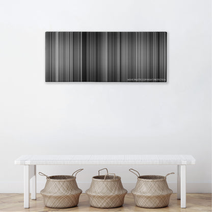 To Be or Not to Be color palette canvas above a white bench with three woven baskets