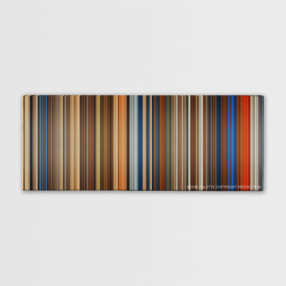 Abraham Lincoln: Vampire Hunter color palette canvas print: thousands of thin vertical stripes of color
