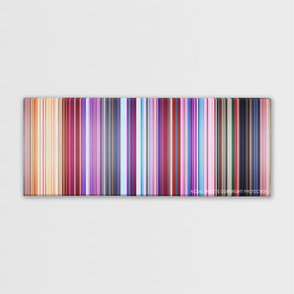 The Lego Movie 2: The Second Part color palette canvas print: thousands of thin vertical stripes of color