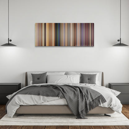 Jay and Silent Bob Strike Back color palette canvas above a bed, between two black pendant lamps