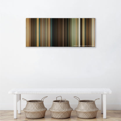 Indiana Jones and the Kingdom of the Crystal Skull color palette canvas above a white bench with three woven baskets