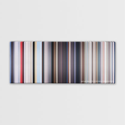 Superman color palette canvas print: thousands of thin vertical stripes of color