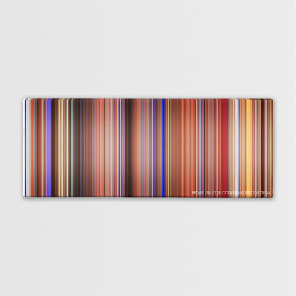 All About My Mother color palette canvas print: thousands of thin vertical stripes of color