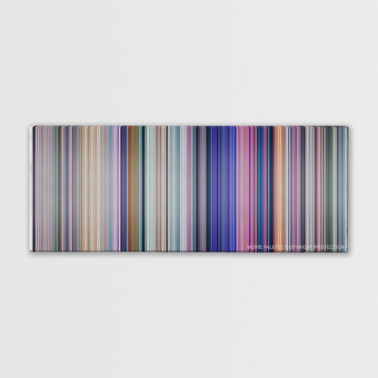 Cinderella movie barcode canvas print, the whole film as stripes of color