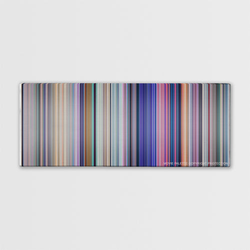 Cinderella movie barcode canvas print, the whole film as stripes of color