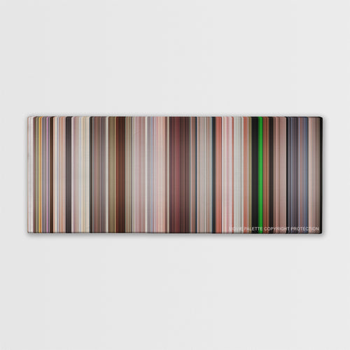 Bruno movie barcode canvas print, the whole film as stripes of color